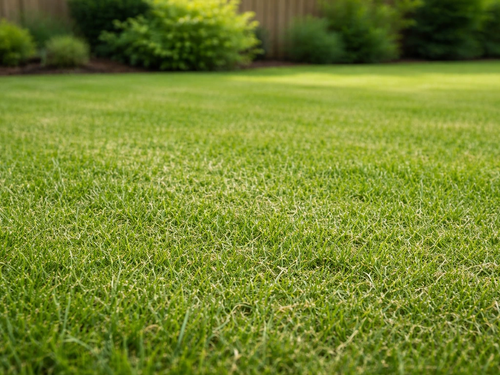 Gesnoeid gazon met fijne mulchsneippers die na het maaien op het gras liggen