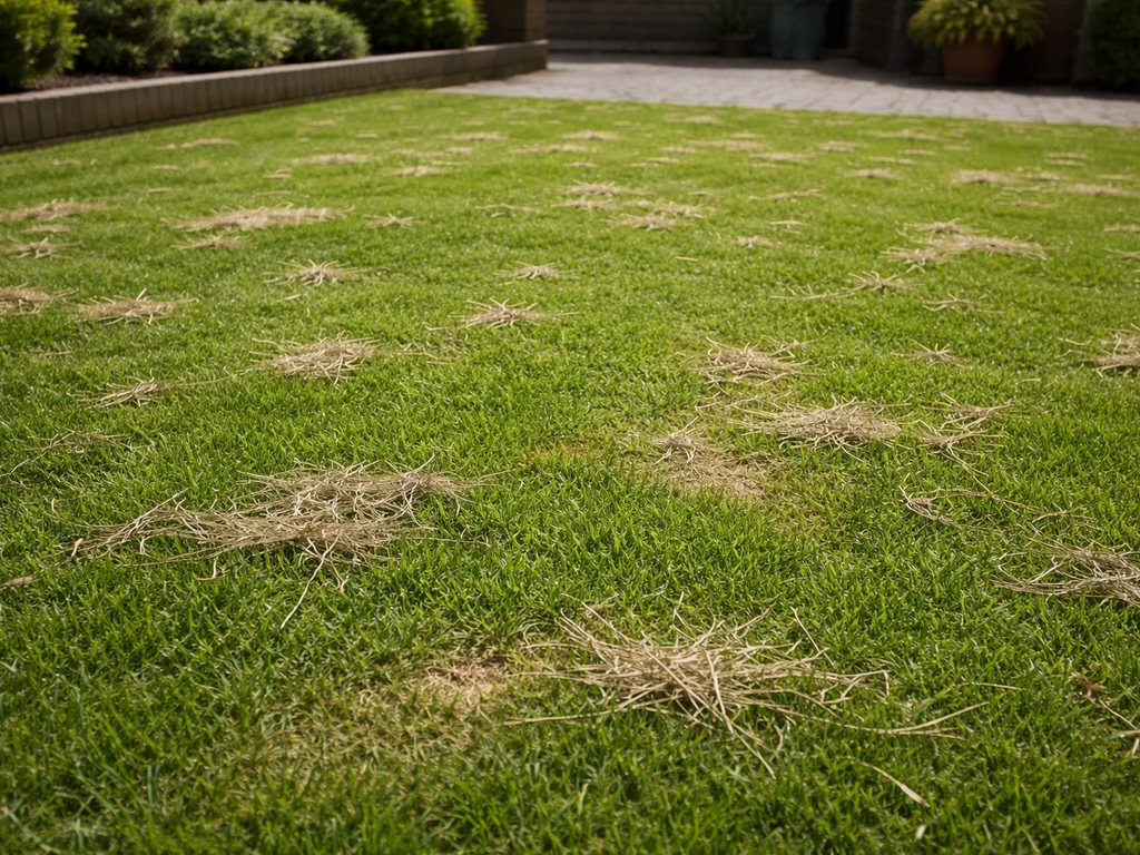 Gras knippen en papierachtige grasresten aanpakken